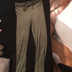 Cute olive green velvet joggers